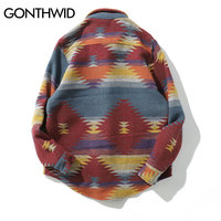 GONTHWID Hip Hop Tie Dye przystawki przycisk z długim rękawem koszule męskie mody dorywczo Streetwear sukienka koszula płaszcze męskie Hipster koszule topy 2